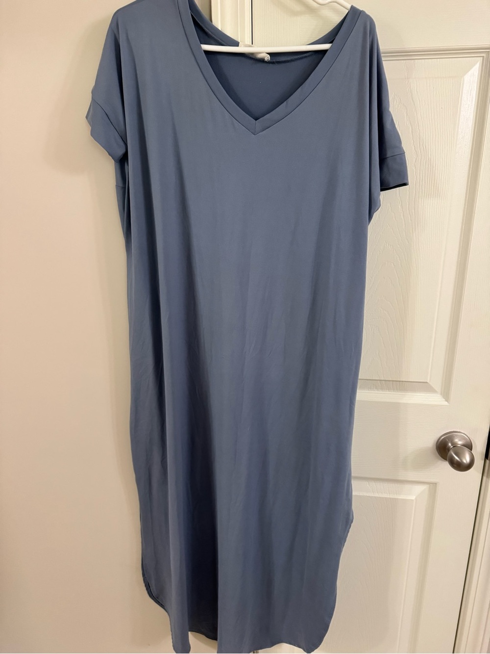 Zenana Outfitters Dusty Blue V-Neck Maxi